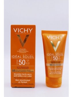 vivhy ideal soleil bb emulsion tacto seco spf50+ con color 50 ml