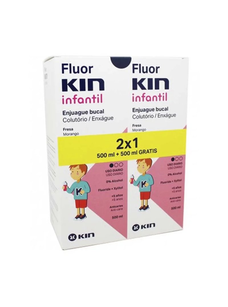 Fluor Kin Infantil Enjuague Bucal 500 ml Duplo