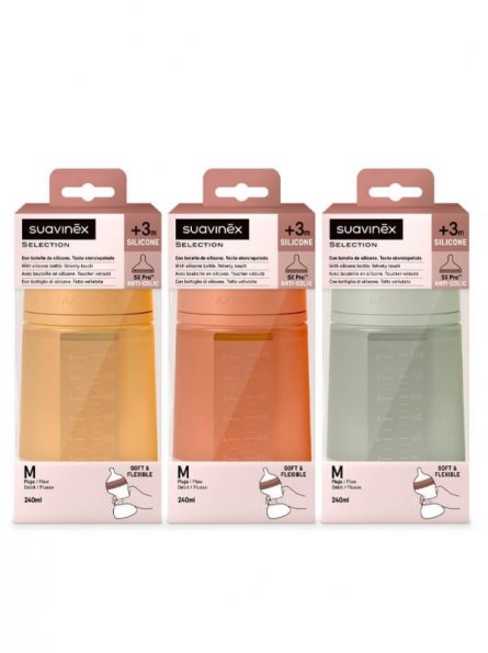 Biberón Selection Silicona Intense Colour +3 m 240 ml