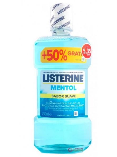 Listerine Mentol Sabor Suave 750 ml