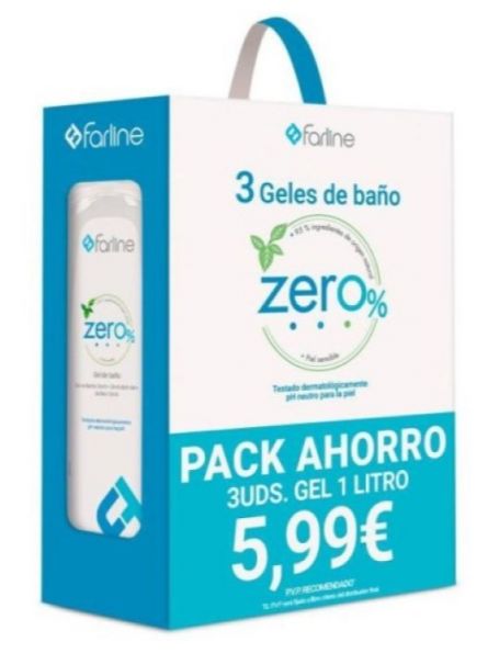 Farline Zero% Gel de Baño y Ducha Pack