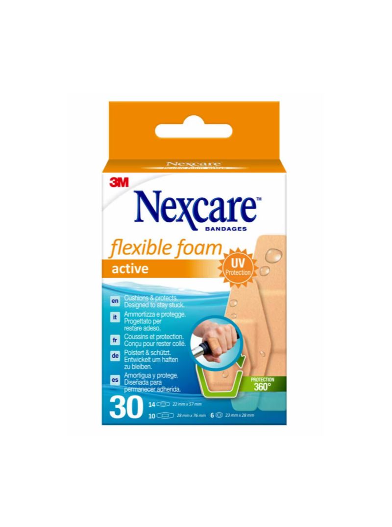 Nexcare Flexible Foam Active 30 unidades surtidas